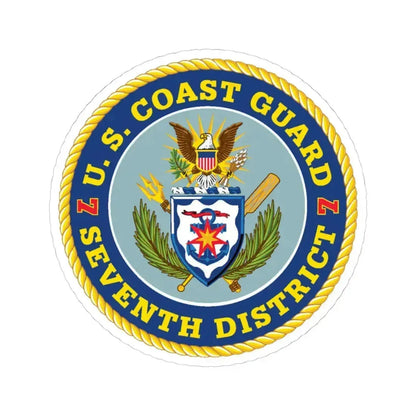 USCG Seventh District (U.S. Coast Guard) STICKER Vinyl Kiss-Cut Decal 4 Inch White - The Sticker Space