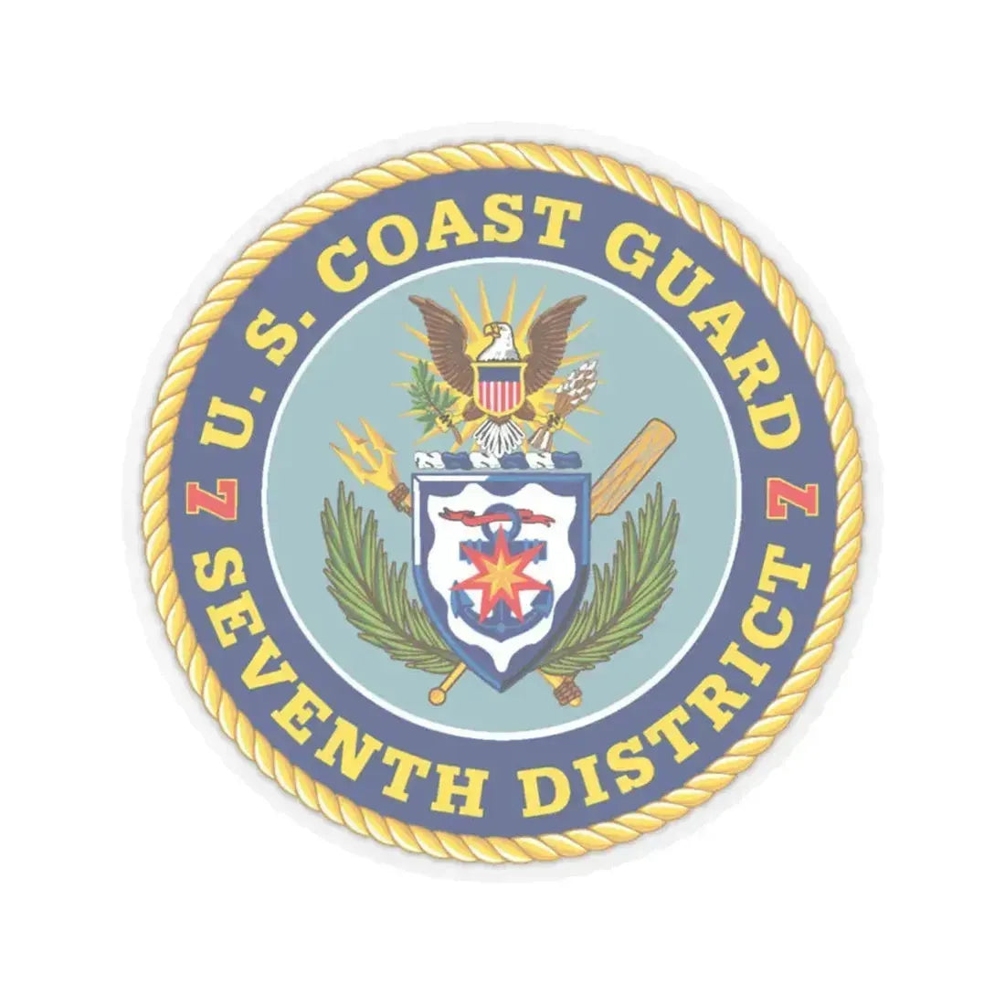 USCG Seventh District (U.S. Coast Guard) STICKER Vinyl Kiss-Cut Decal 6 Inch Transparent - The Sticker Space