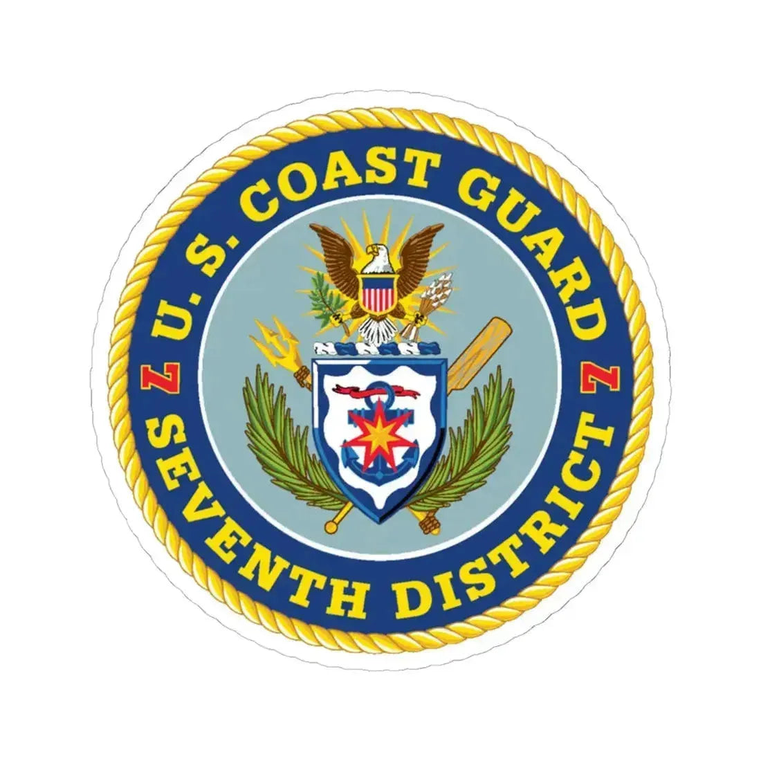 USCG Seventh District (U.S. Coast Guard) STICKER Vinyl Kiss-Cut Decal 6 Inch White - The Sticker Space