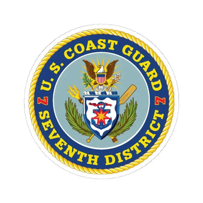 USCG Seventh District (U.S. Coast Guard) STICKER Vinyl Kiss-Cut Decal 6 Inch White - The Sticker Space