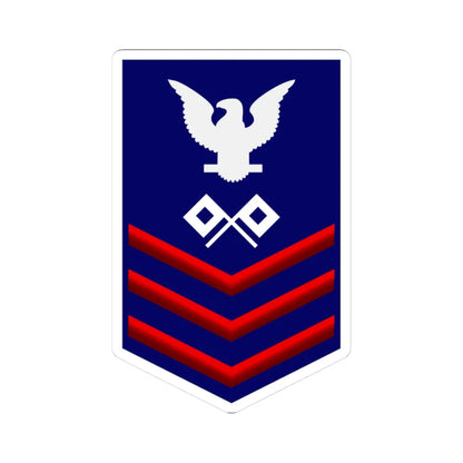 USCG Signalman First Class insignia (United States) (Military Rank) STICKER Vinyl Kiss-Cut Decal 3 Inch White - The Sticker Space