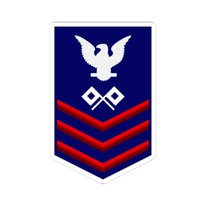 USCG Signalman First Class insignia (United States) (Military Rank) STICKER Vinyl Kiss-Cut Decal 4 Inch White - The Sticker Space