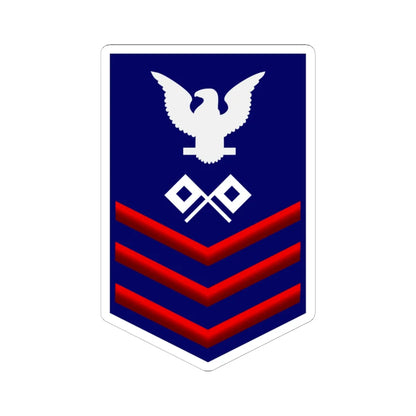 USCG Signalman First Class insignia (United States) (Military Rank) STICKER Vinyl Kiss-Cut Decal 6 Inch White - The Sticker Space