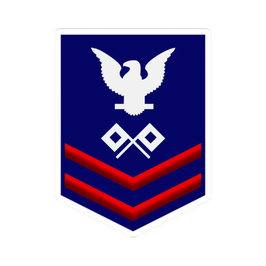 USCG Signalman Second Class insignia (United States) (Military Rank) STICKER Vinyl Kiss-Cut Decal 2 Inch White - The Sticker Space