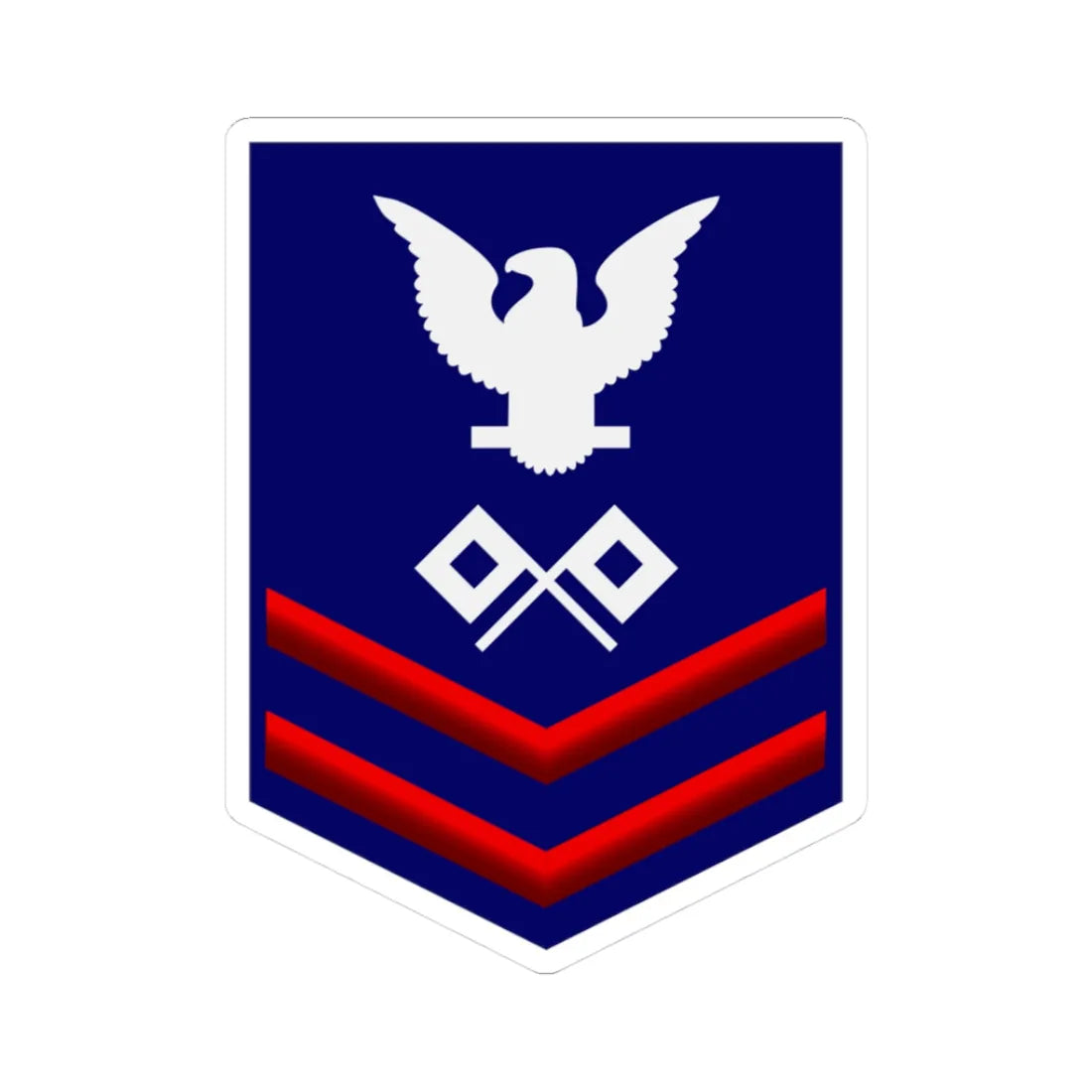 USCG Signalman Second Class insignia (United States) (Military Rank) STICKER Vinyl Kiss-Cut Decal 3 Inch White - The Sticker Space