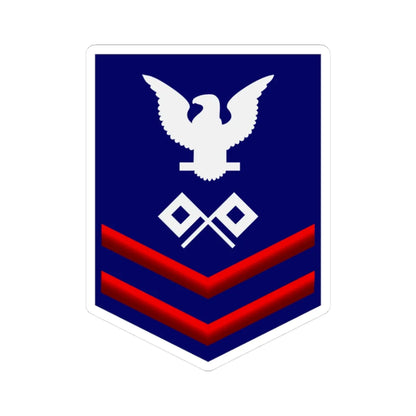 USCG Signalman Second Class insignia (United States) (Military Rank) STICKER Vinyl Kiss-Cut Decal 3 Inch White - The Sticker Space