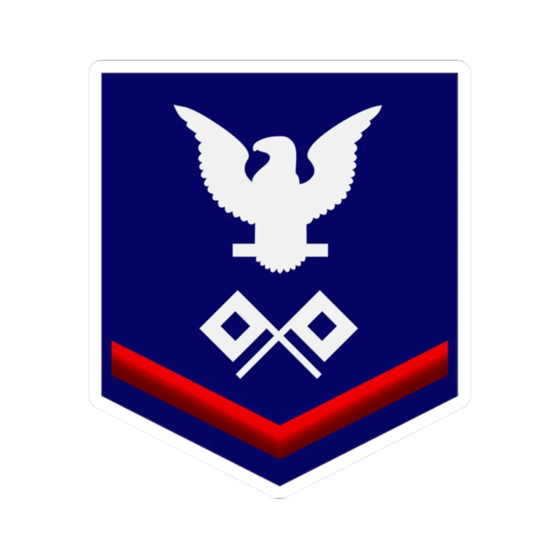 USCG Signalman Third Class insignia (United States) (Military Rank) STICKER Vinyl Kiss-Cut Decal 2 Inch White - The Sticker Space