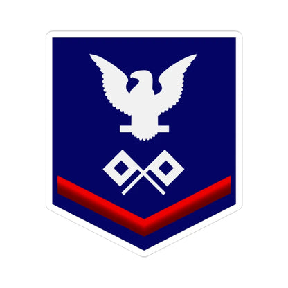 USCG Signalman Third Class insignia (United States) (Military Rank) STICKER Vinyl Kiss-Cut Decal 4 Inch White - The Sticker Space