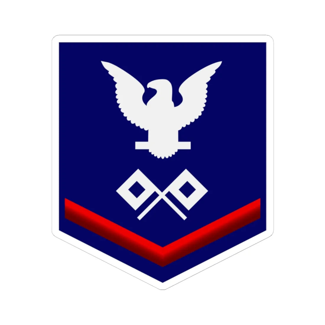 USCG Signalman Third Class insignia (United States) (Military Rank) STICKER Vinyl Kiss-Cut Decal 6 Inch White - The Sticker Space