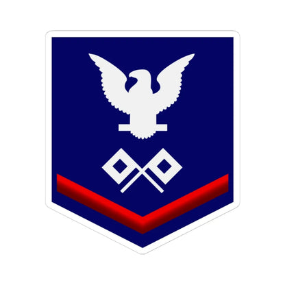 USCG Signalman Third Class insignia (United States) (Military Rank) STICKER Vinyl Kiss-Cut Decal 6 Inch White - The Sticker Space