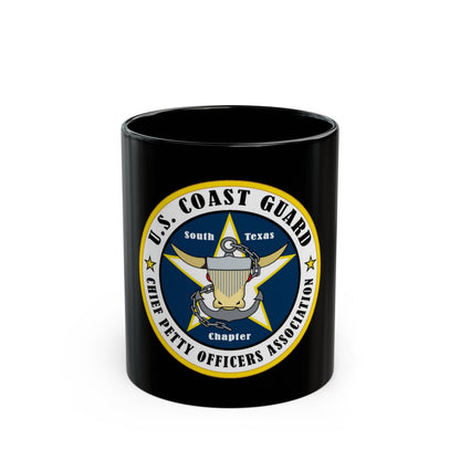 USCG South Texas CPOA (U.S. Coast Guard) Black Coffee Mug-11oz-The Sticker Space