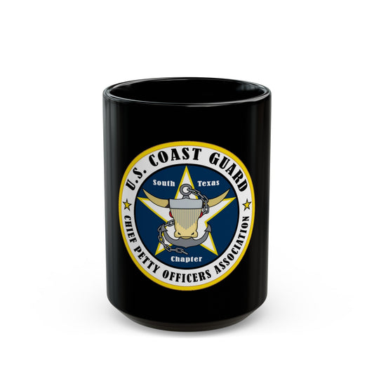 USCG South Texas CPOA (U.S. Coast Guard) Black Coffee Mug-15oz-The Sticker Space