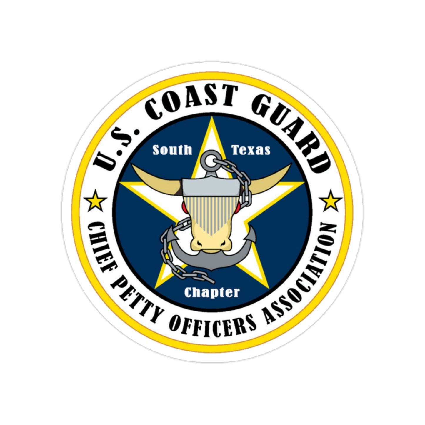 USCG South Texas CPOA (U.S. Coast Guard) Transparent STICKER Die-Cut Vinyl Decal-2 Inch-The Sticker Space