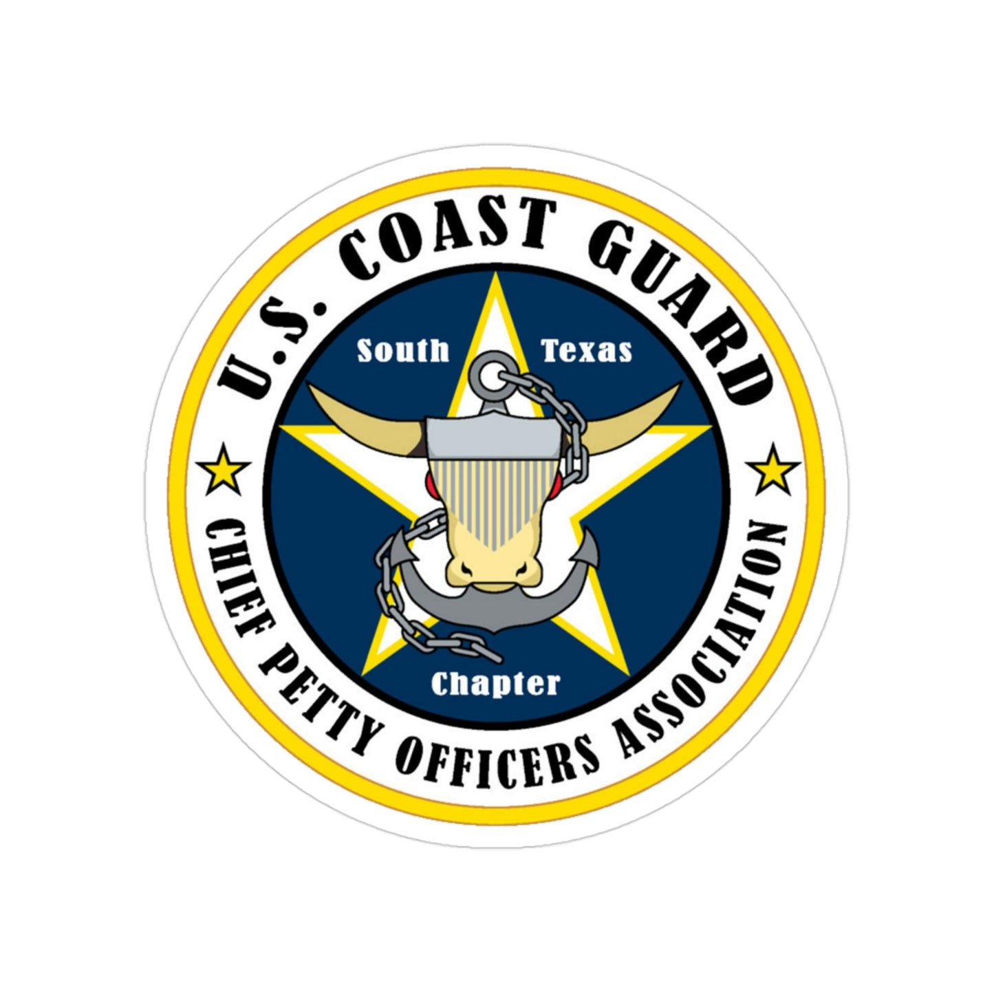 USCG South Texas CPOA (U.S. Coast Guard) Transparent STICKER Die-Cut Vinyl Decal-3 Inch-The Sticker Space