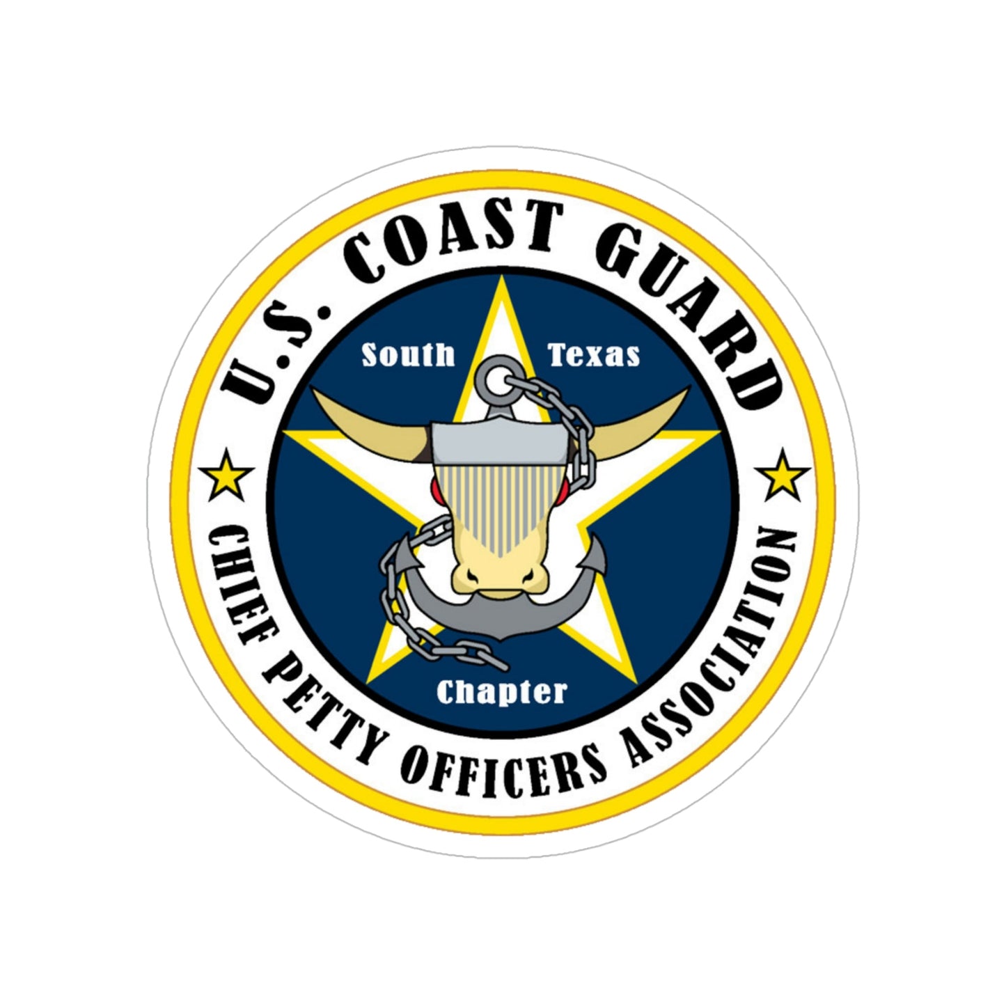 USCG South Texas CPOA (U.S. Coast Guard) Transparent STICKER Die-Cut Vinyl Decal-5 Inch-The Sticker Space