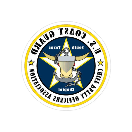USCG South Texas CPOA (U.S. Coast Guard) REVERSE PRINT Transparent Die-Cut STICKER 2 Inch Die-Cut Transparent - The Sticker Space