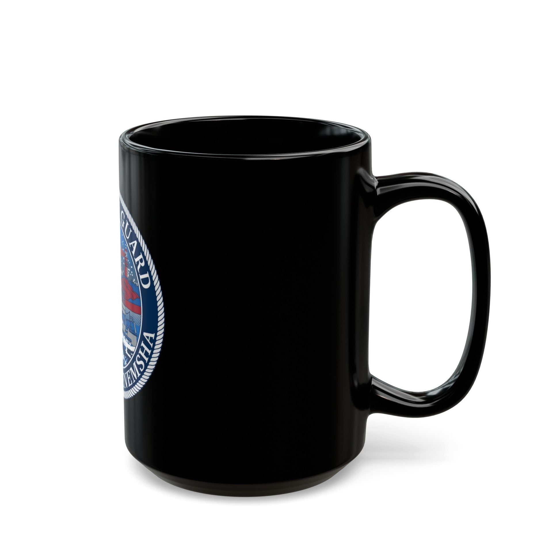 USCG STA MENEMSHA (U.S. Coast Guard) Black Coffee Mug-The Sticker Space