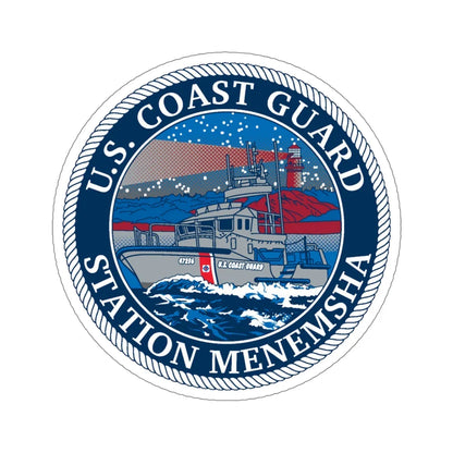 USCG STA MENEMSHA (U.S. Coast Guard) STICKER Vinyl Die-Cut Decal 5 Inch - The Sticker Space