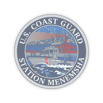 USCG STA MENEMSHA (U.S. Coast Guard) STICKER Vinyl Kiss-Cut Decal 2 Inch Transparent - The Sticker Space