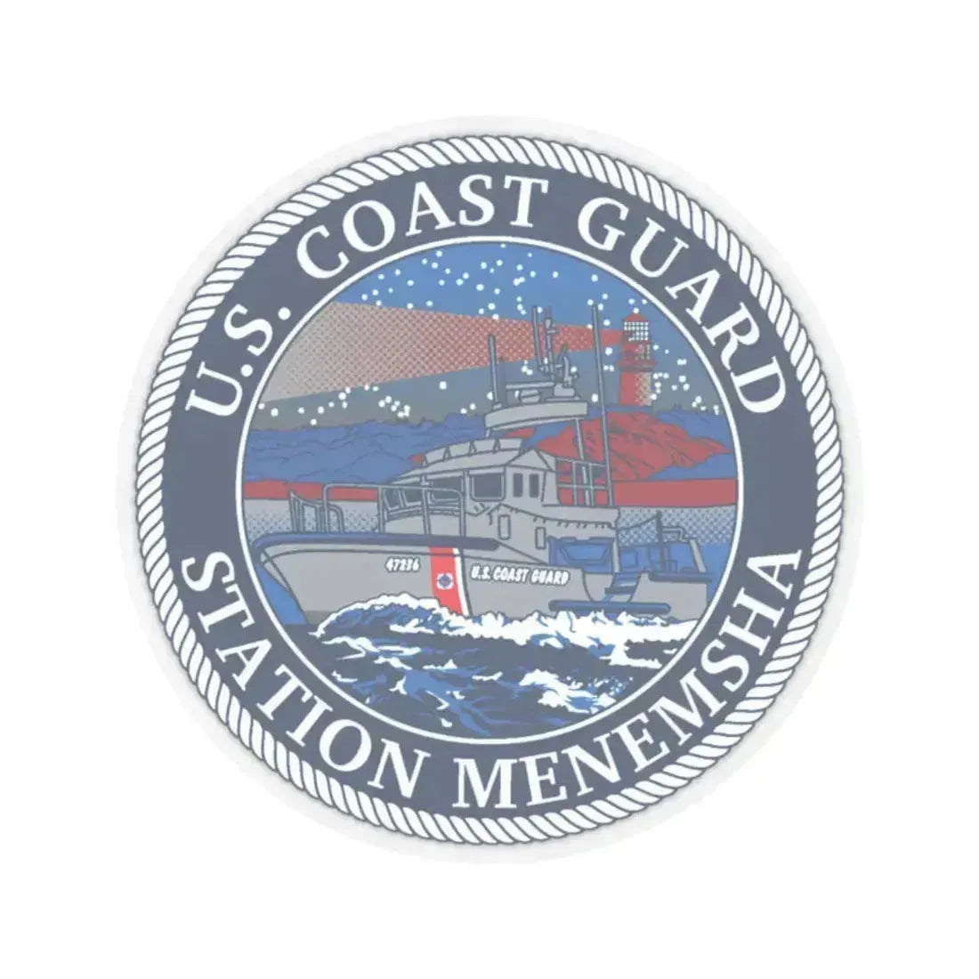 USCG STA MENEMSHA (U.S. Coast Guard) STICKER Vinyl Kiss-Cut Decal 2 Inch Transparent - The Sticker Space