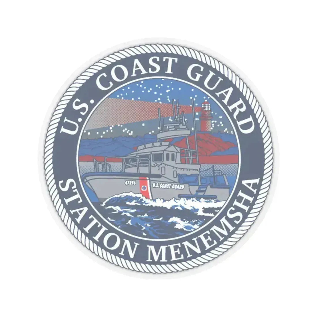 USCG STA MENEMSHA (U.S. Coast Guard) STICKER Vinyl Kiss-Cut Decal 3 Inch Transparent - The Sticker Space