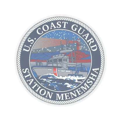 USCG STA MENEMSHA (U.S. Coast Guard) STICKER Vinyl Kiss-Cut Decal 3 Inch Transparent - The Sticker Space