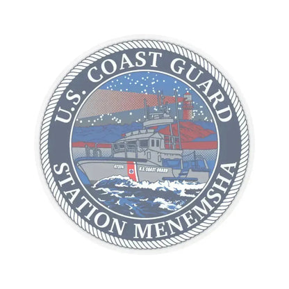 USCG STA MENEMSHA (U.S. Coast Guard) STICKER Vinyl Kiss-Cut Decal 4 Inch Transparent - The Sticker Space