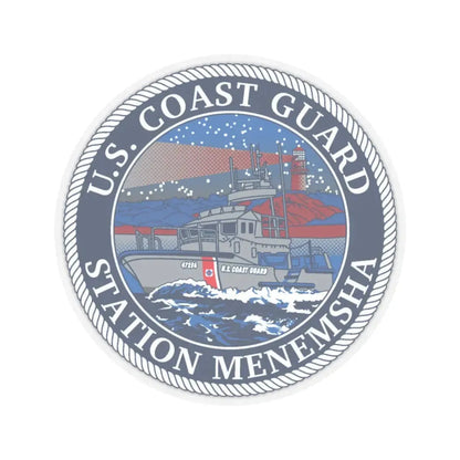 USCG STA MENEMSHA (U.S. Coast Guard) STICKER Vinyl Kiss-Cut Decal 6 Inch Transparent - The Sticker Space