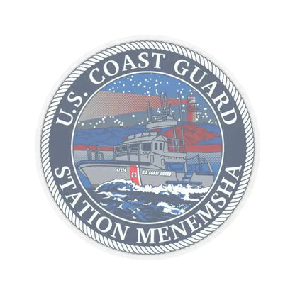 USCG STA MENEMSHA (U.S. Coast Guard) STICKER Vinyl Kiss-Cut Decal 6 Inch Transparent - The Sticker Space