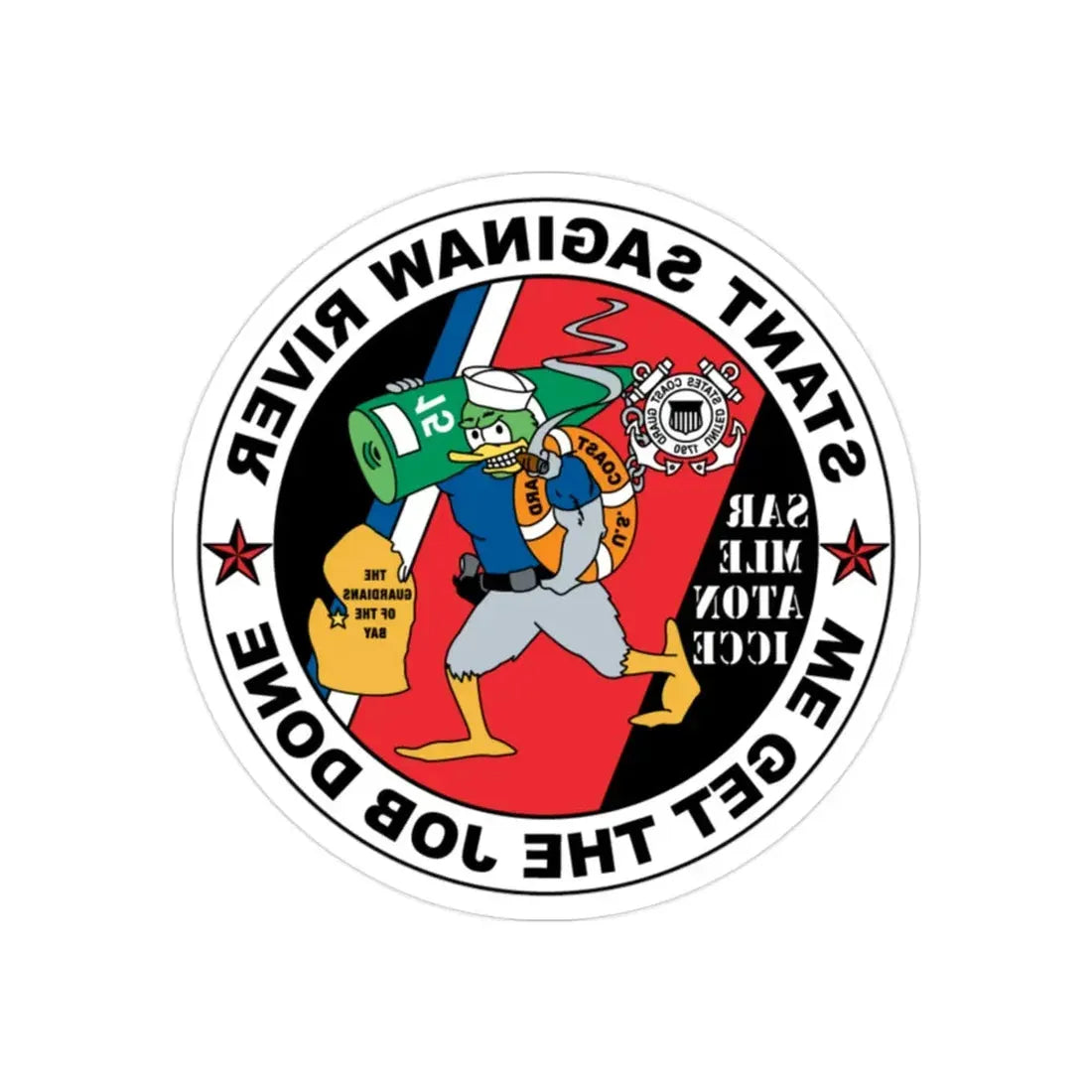 USCG STANT Saginaw River NEW 09 (U.S. Coast Guard) REVERSE PRINT Transparent Die-Cut STICKER 2 Inch Die-Cut Transparent - The Sticker Space