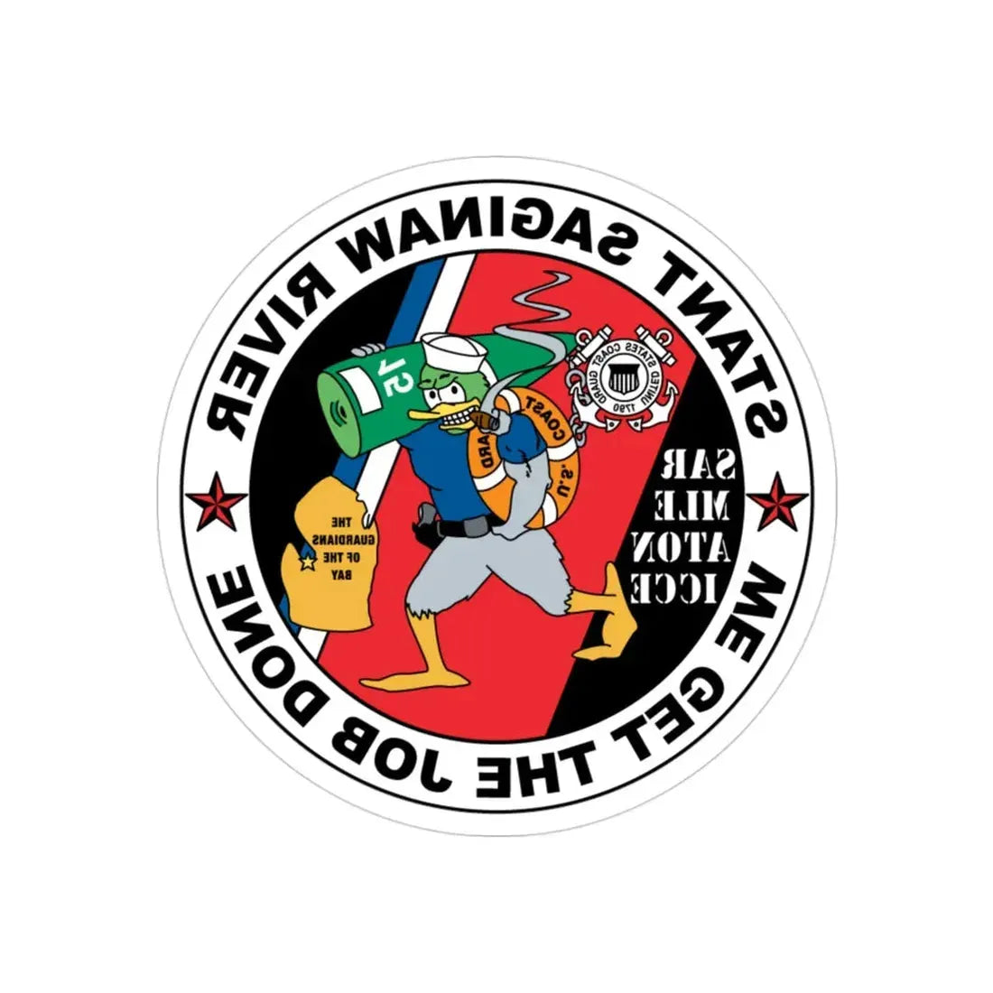 USCG STANT Saginaw River NEW 09 (U.S. Coast Guard) REVERSE PRINT Transparent Die-Cut STICKER 3 Inch Die-Cut Transparent - The Sticker Space