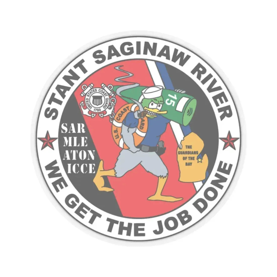 USCG STANT Saginaw River NEW 09 (U.S. Coast Guard) STICKER Vinyl Kiss-Cut Decal 2 Inch Transparent - The Sticker Space