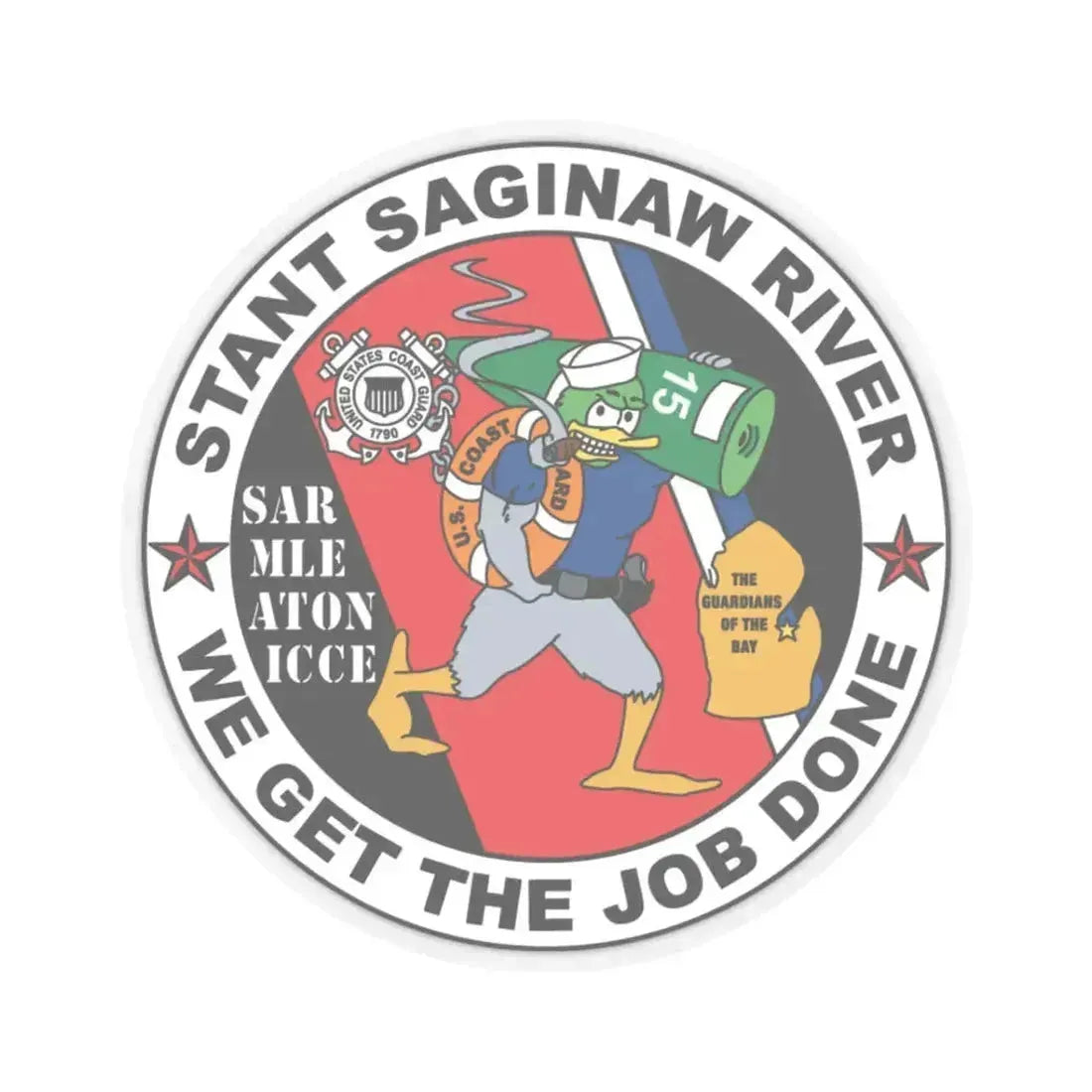 USCG STANT Saginaw River NEW 09 (U.S. Coast Guard) STICKER Vinyl Kiss-Cut Decal 3 Inch Transparent - The Sticker Space