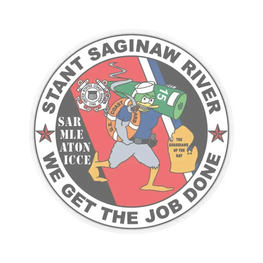USCG STANT Saginaw River NEW 09 (U.S. Coast Guard) STICKER Vinyl Kiss-Cut Decal 6 Inch Transparent - The Sticker Space