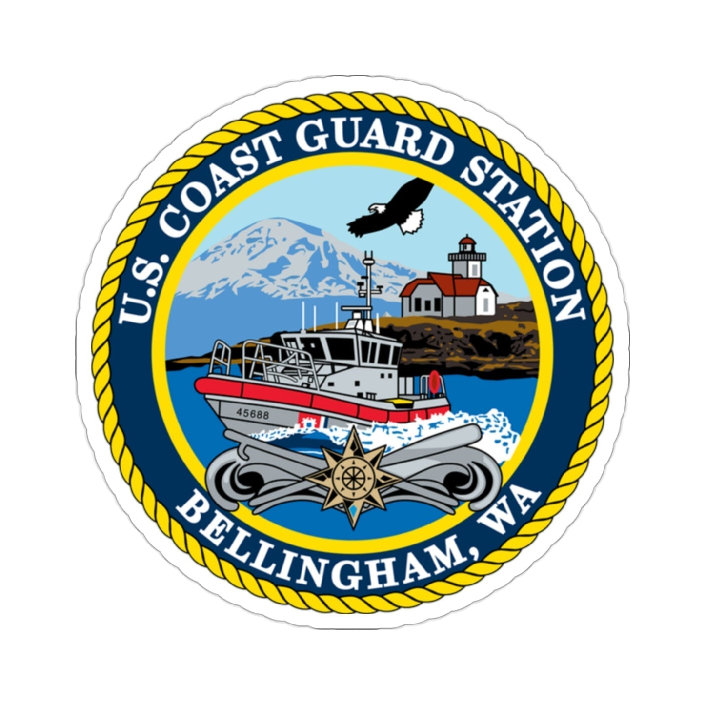 USCG Station Bellingham WA (U.S. Coast Guard) STICKER Vinyl Die-Cut Decal-2 Inch-The Sticker Space