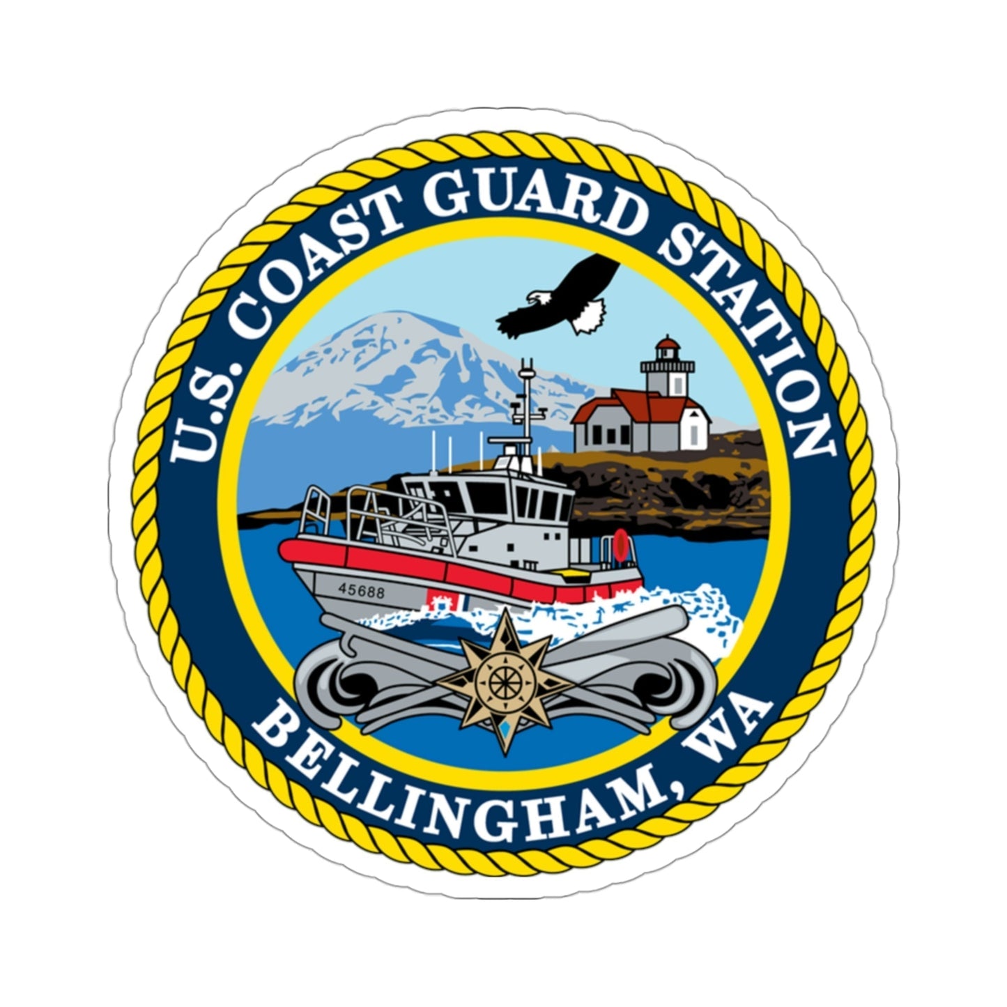 USCG Station Bellingham WA (U.S. Coast Guard) STICKER Vinyl Die-Cut Decal-3 Inch-The Sticker Space