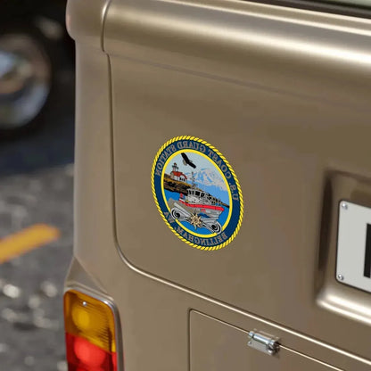 USCG Station Bellingham WA (U.S. Coast Guard) REVERSE PRINT Transparent Die-Cut STICKER - The Sticker Space