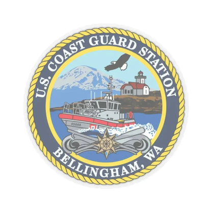 USCG Station Bellingham WA (U.S. Coast Guard) STICKER Vinyl Kiss-Cut Decal 2 Inch Transparent - The Sticker Space