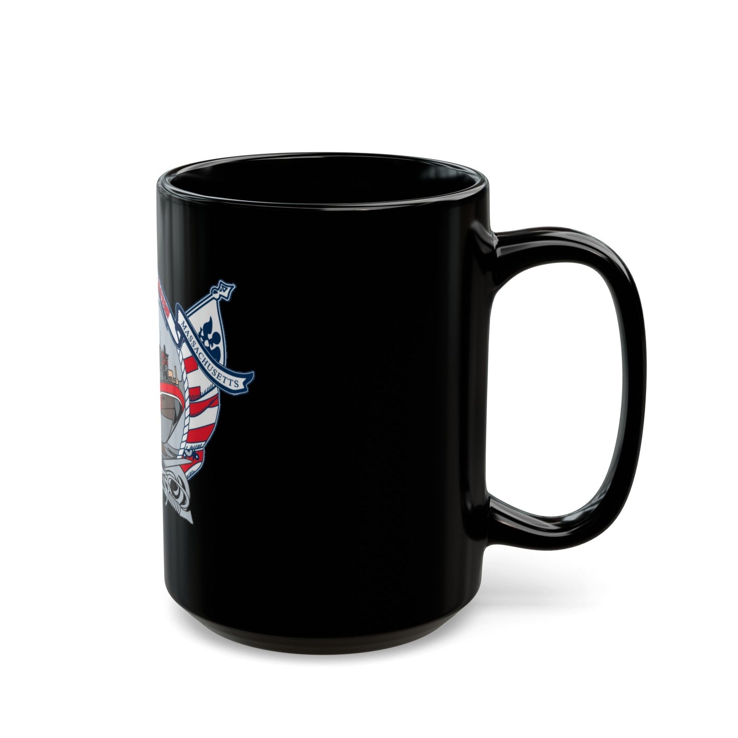 USCG Station Boston (U.S. Coast Guard) Black Coffee Mug-The Sticker Space