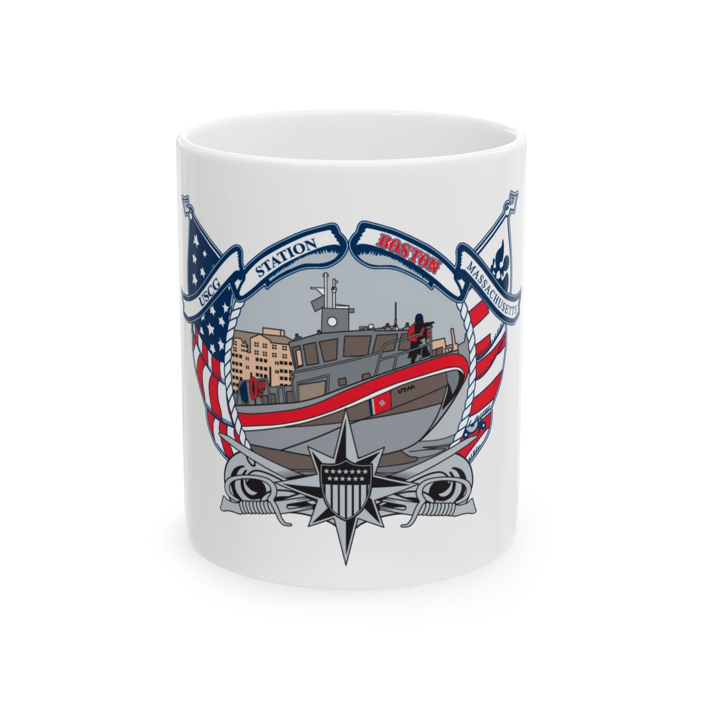 USCG Station Boston (U.S. Coast Guard) White Coffee Mug