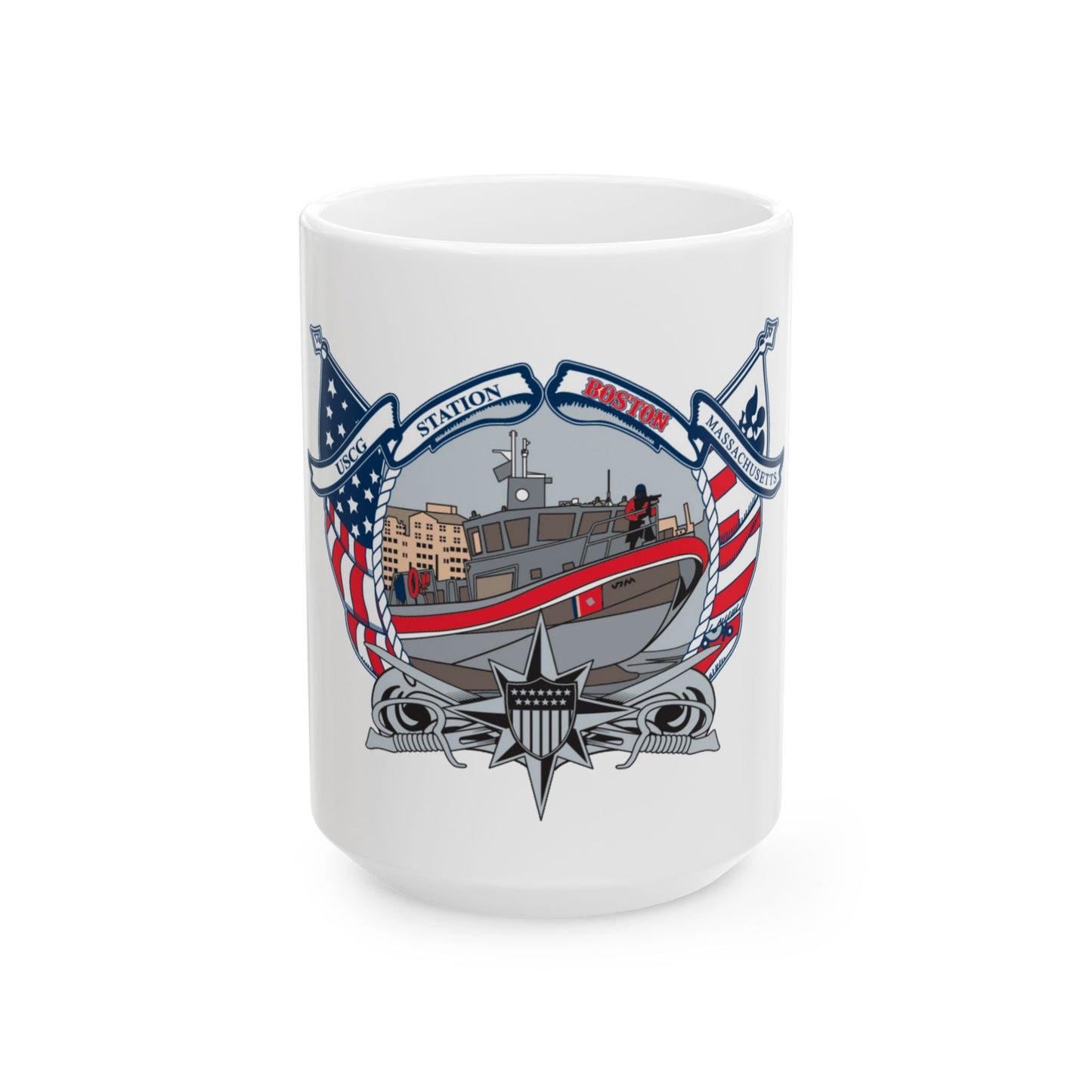 USCG Station Boston (U.S. Coast Guard) White Coffee Mug