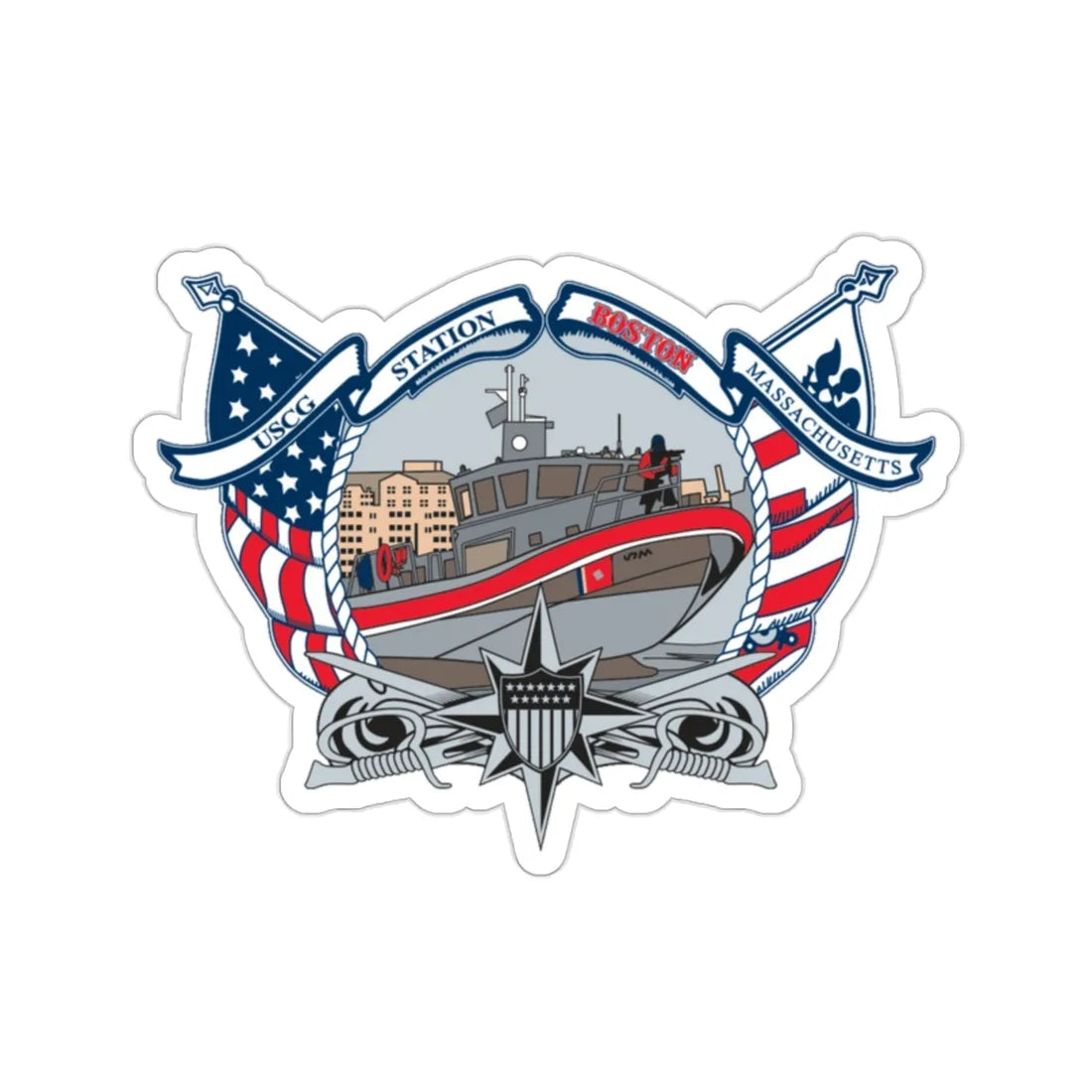 USCG Station Boston (U.S. Coast Guard) STICKER Vinyl Die-Cut Decal 2 Inch - The Sticker Space