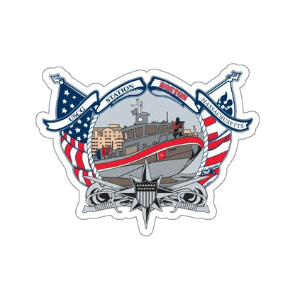 USCG Station Boston (U.S. Coast Guard) STICKER Vinyl Kiss-Cut Decal 6 Inch White - The Sticker Space