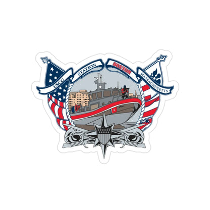 USCG Station Boston (U.S. Coast Guard) Transparent STICKER Die-Cut Vinyl Decal 2 Inch - The Sticker Space