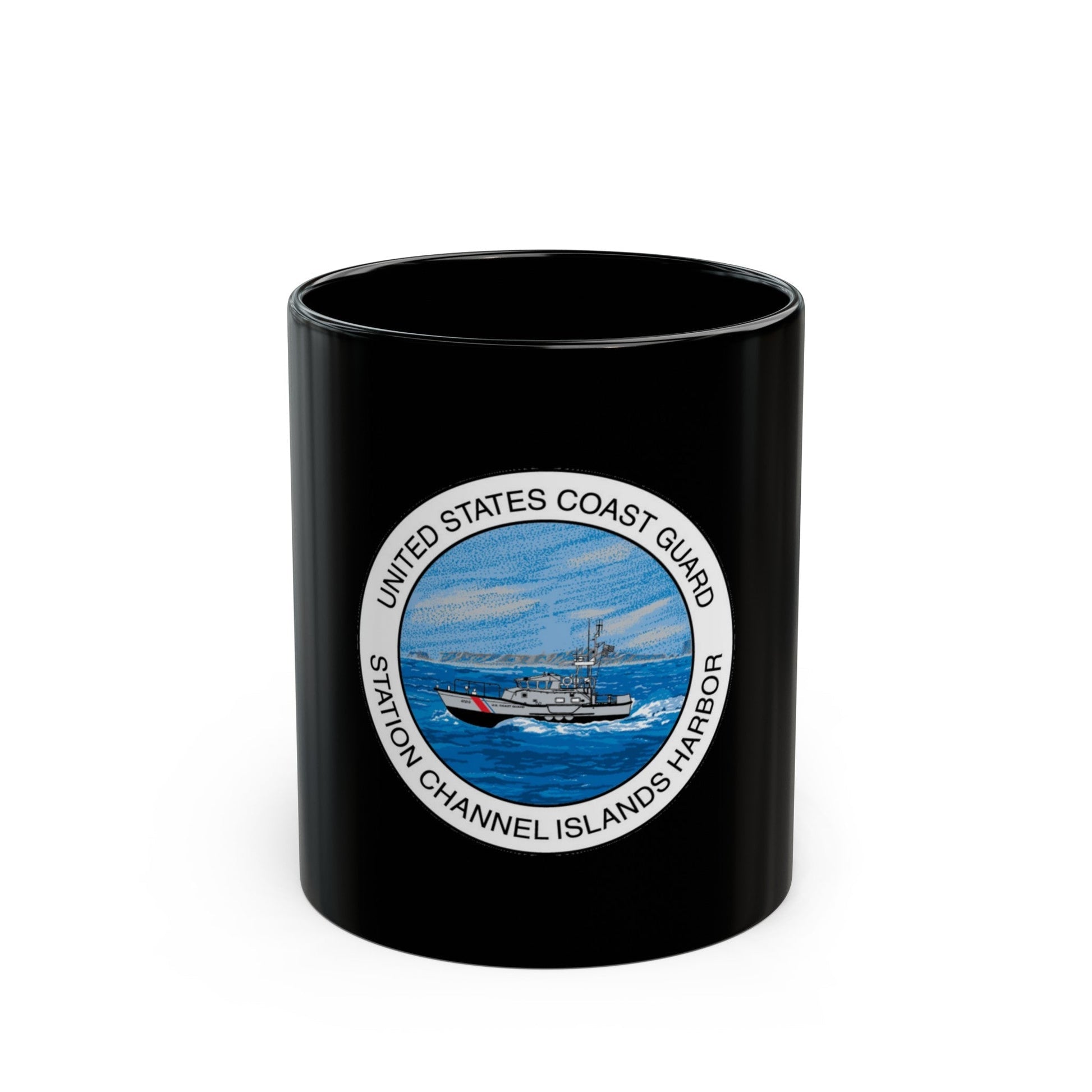 USCG Station Channel Islands Harbor (U.S. Coast Guard) Black Coffee Mug-11oz-The Sticker Space