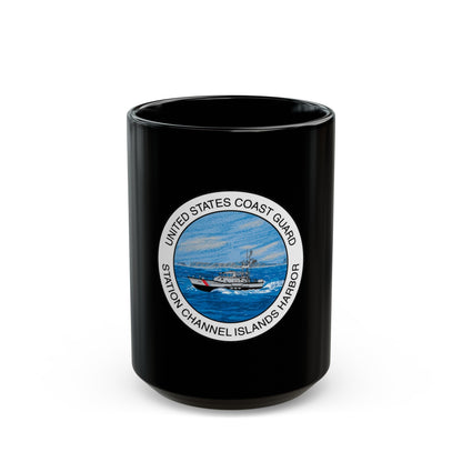 USCG Station Channel Islands Harbor (U.S. Coast Guard) Black Coffee Mug-15oz-The Sticker Space