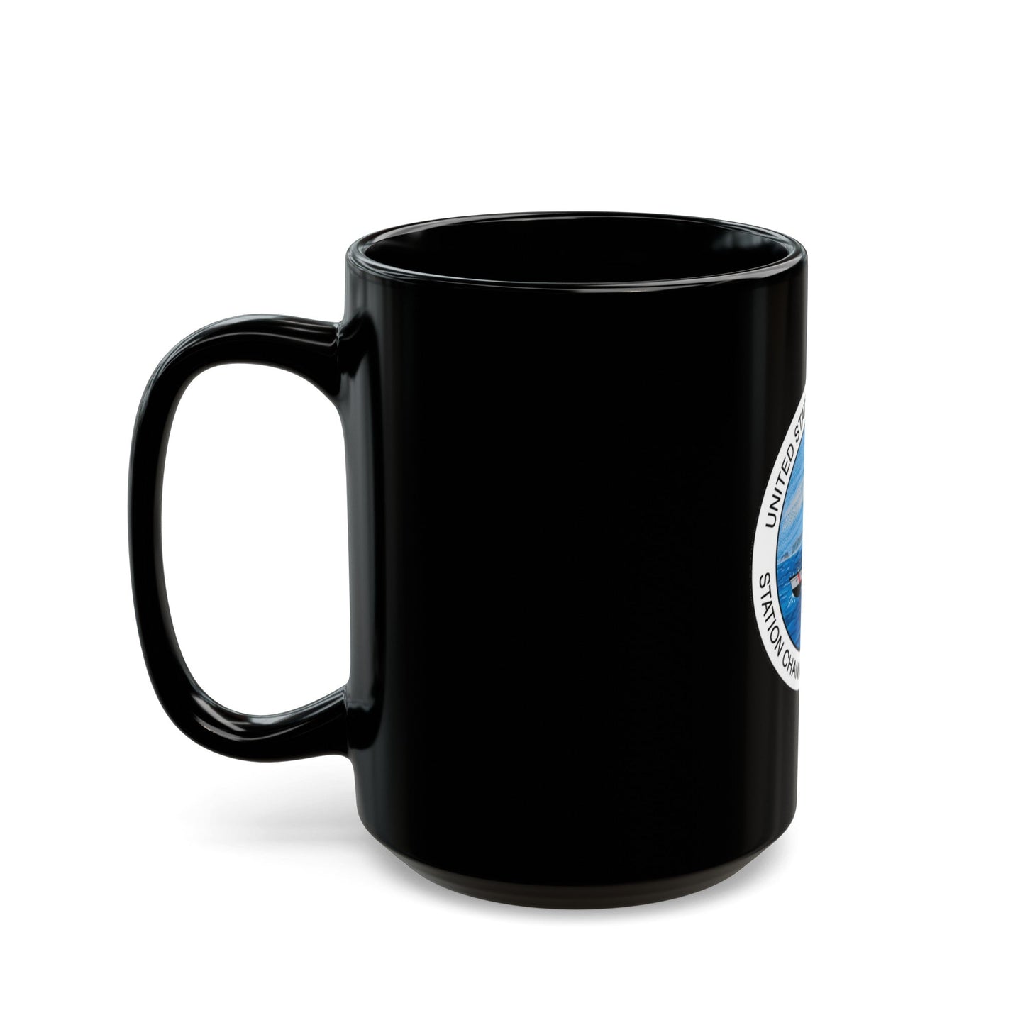 USCG Station Channel Islands Harbor (U.S. Coast Guard) Black Coffee Mug-The Sticker Space