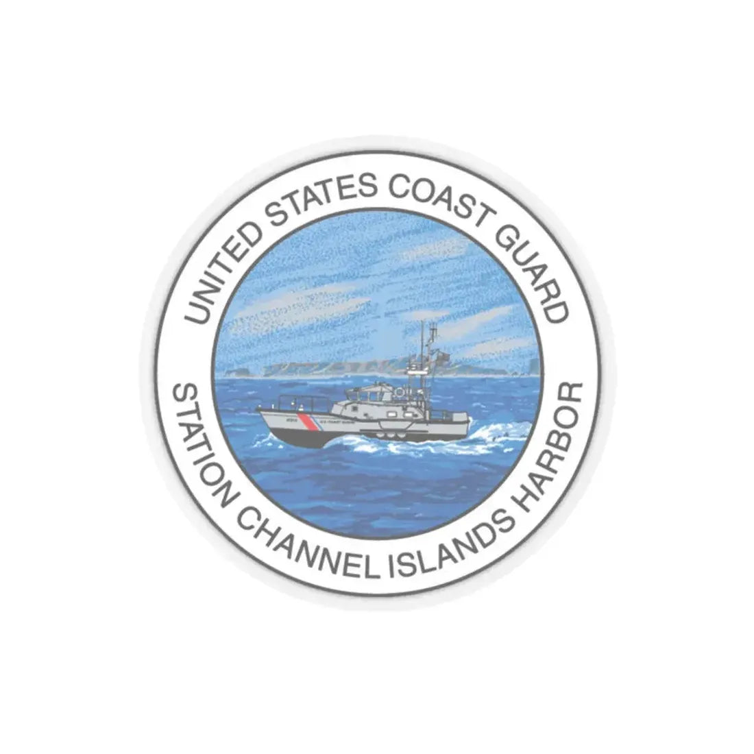 USCG Station Channel Islands Harbor (U.S. Coast Guard) STICKER Vinyl Kiss-Cut Decal 2 Inch Transparent - The Sticker Space
