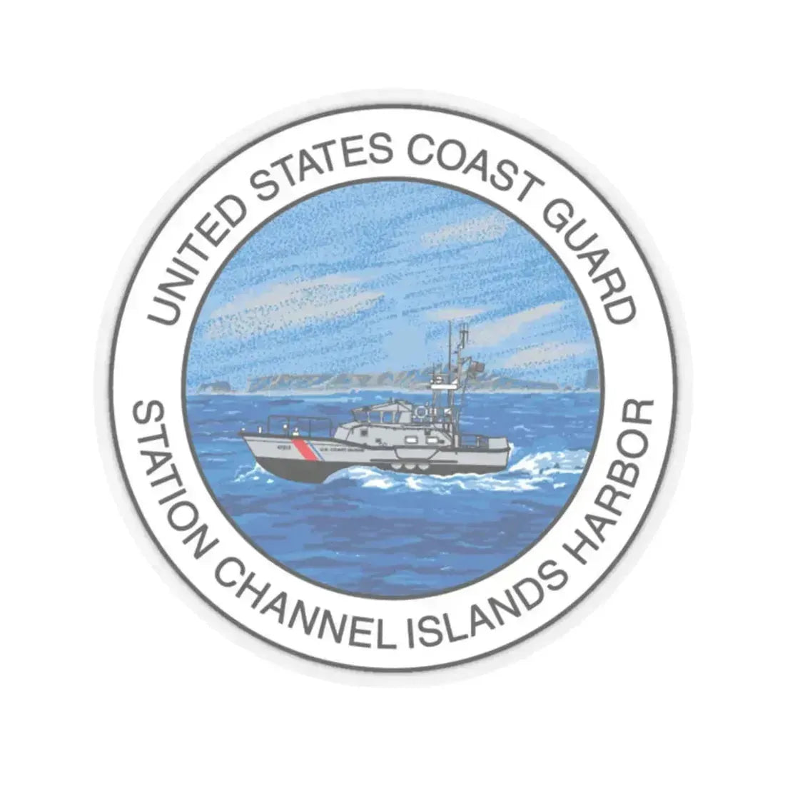 USCG Station Channel Islands Harbor (U.S. Coast Guard) STICKER Vinyl Kiss-Cut Decal 2 Inch Transparent - The Sticker Space