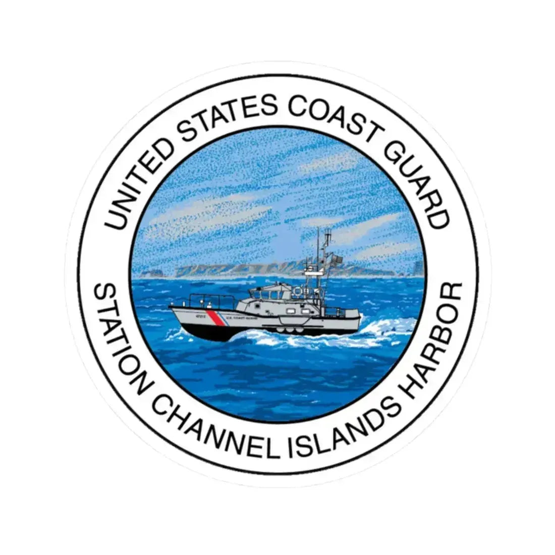 USCG Station Channel Islands Harbor (U.S. Coast Guard) STICKER Vinyl Kiss-Cut Decal 2 Inch White - The Sticker Space